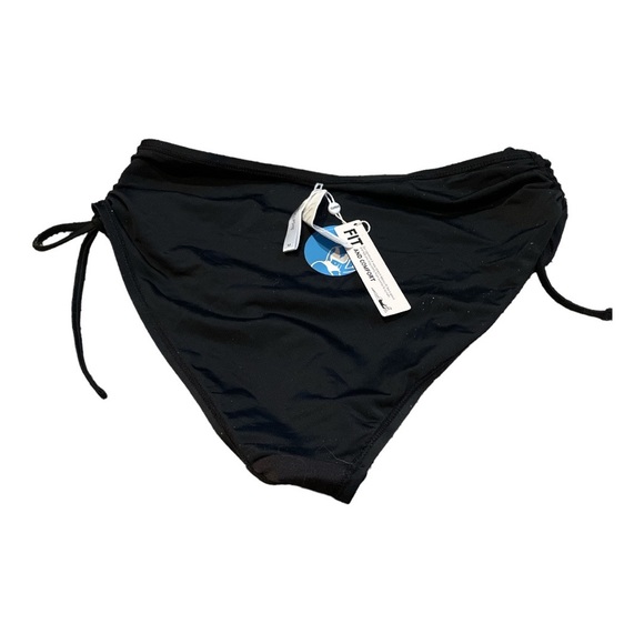 CupShe Rushed Side Black Bikini Bottoms Size M  8 - 10 - Picture 1 of 6